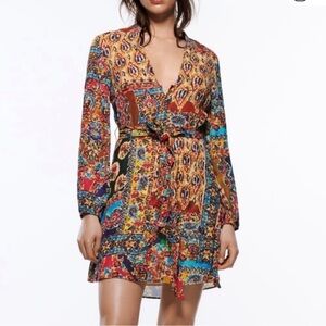 Zara Colorful Long Sleeve Dress